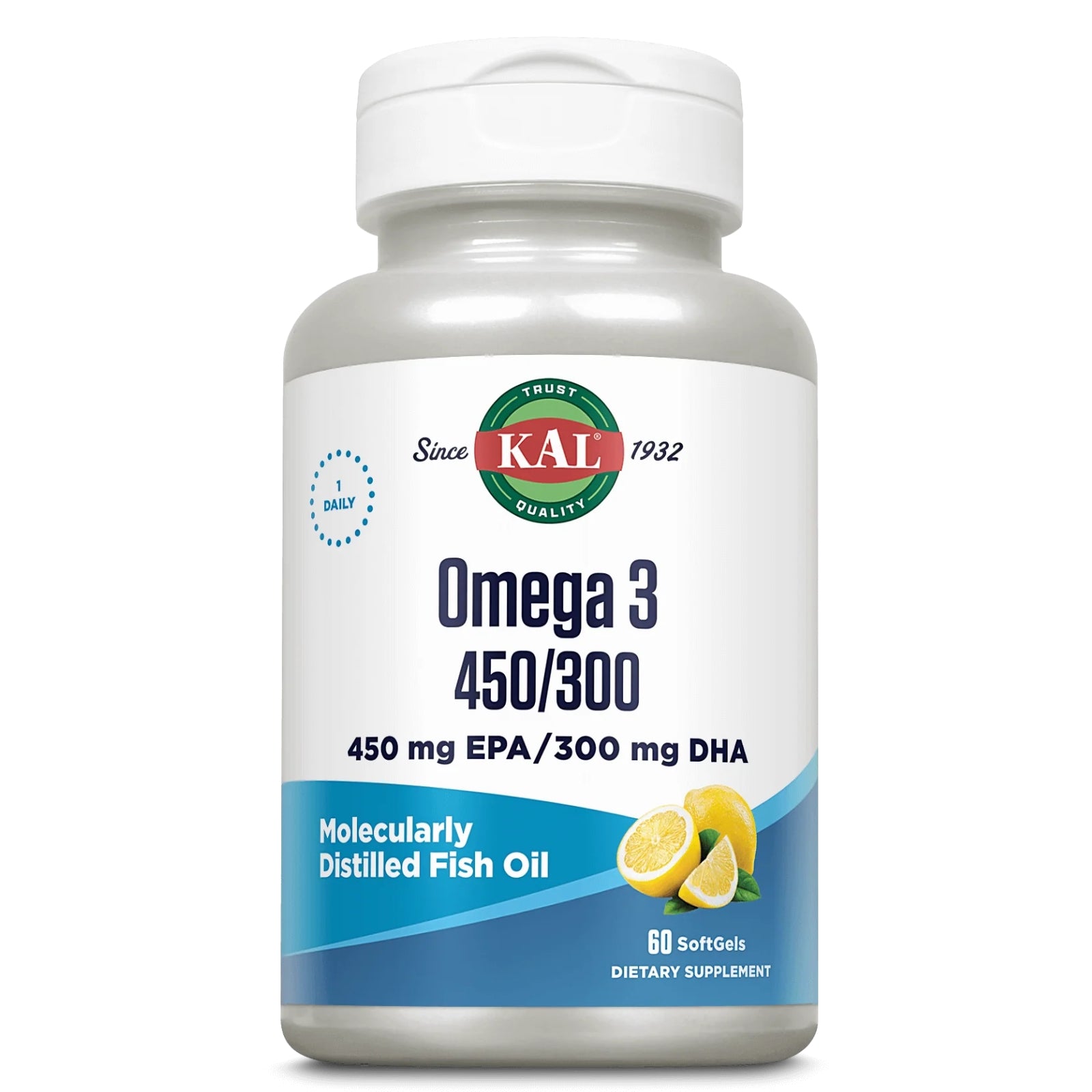 Kal, Omega 3 450/300, 60 Softgels UPC 021245864820 | Hilife Vitamins